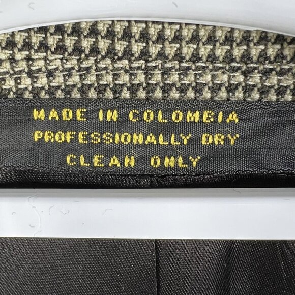 Gianfranco Ruffin Italy Mens 44R Wool Olive Green Houndstooth Blazer Timeless - Picture 14 of 15